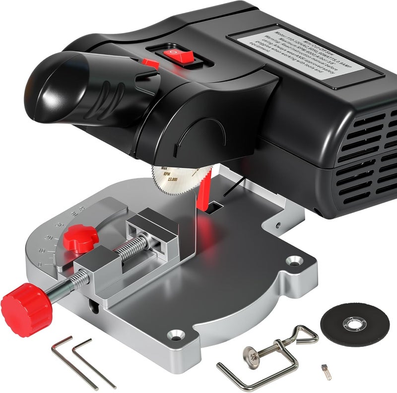 Mefape Mini Miter Saw Electric Power Table Saw Benchtop Cut-Off Chop Saw, DIY Cutting Tools for Crafts Miniatures Metal Wood Cutter, Cuts 1/2"Max Tall Max 45 Degree - Image 1
